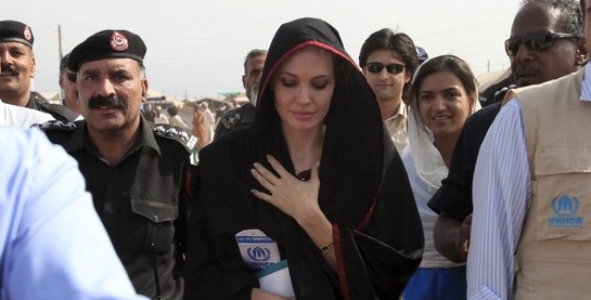  Angelina Jolie called for help from the international community to the flood victims of Pakistan